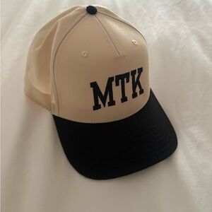 Montauk MTK Beige and Black Trucker Hat. Brand New